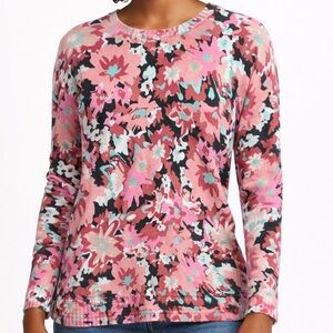 Pink and Black Floral Sweatshirt